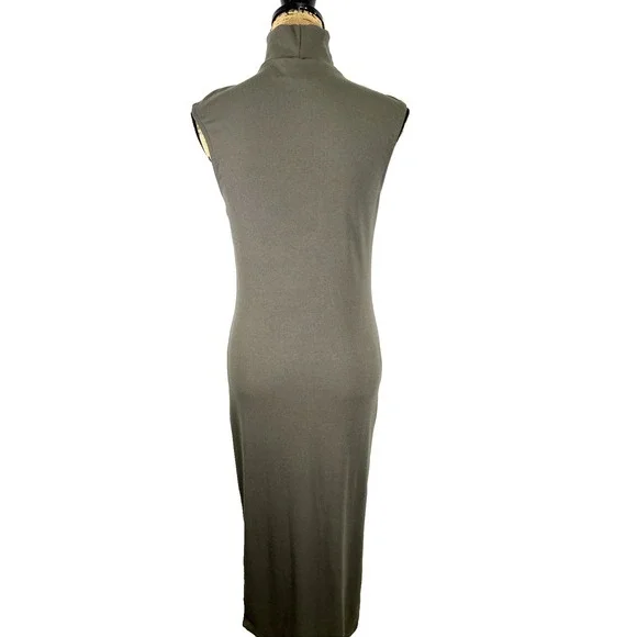 House of Harlow 1960 Dress Small Maxi Ribbed Knit Bodycon Chic Moss Green - Picture 2 of 8